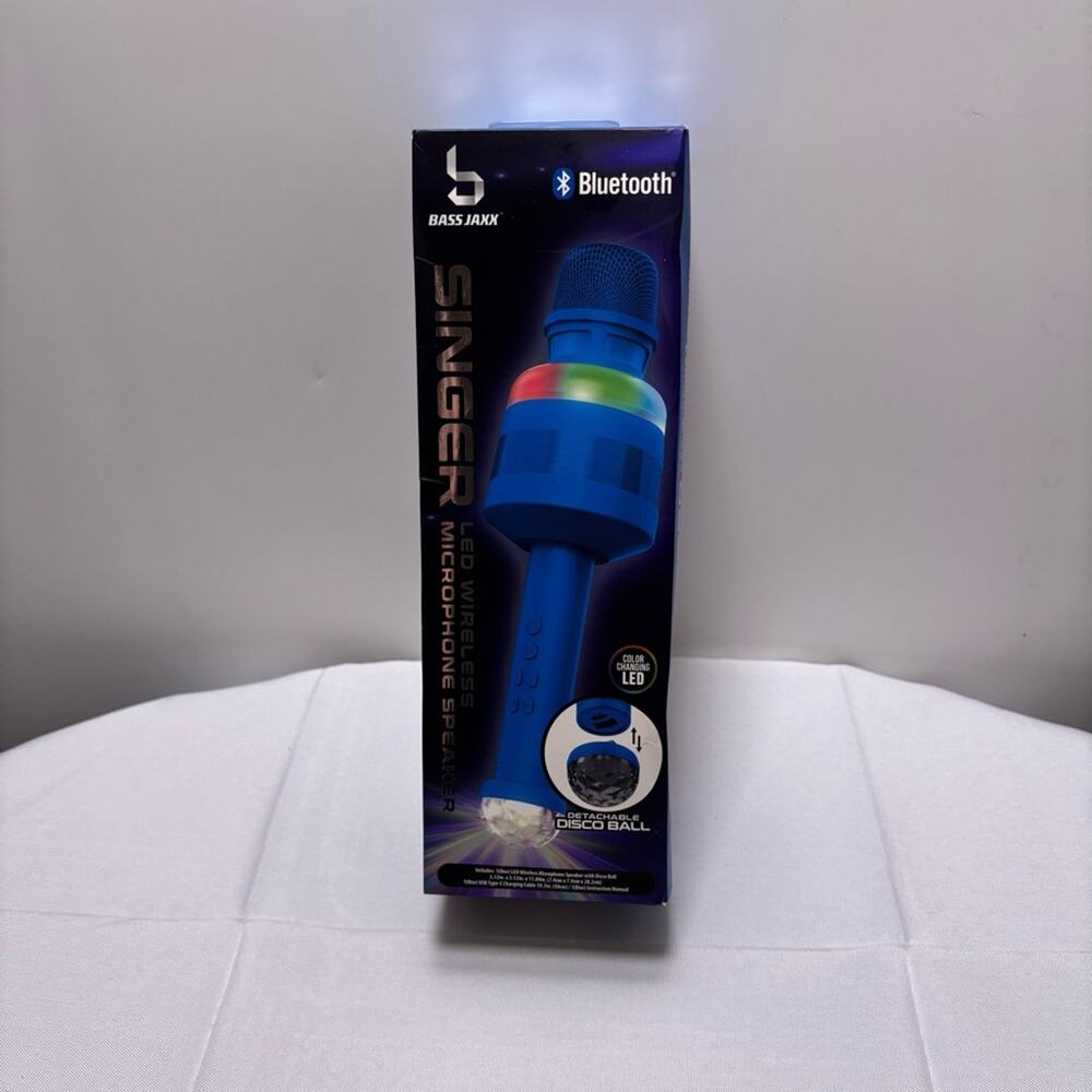 Bass Jaxx Blue LED Wireless Microphone Speaker